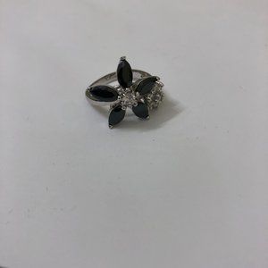 Black Flower Ring Size 6